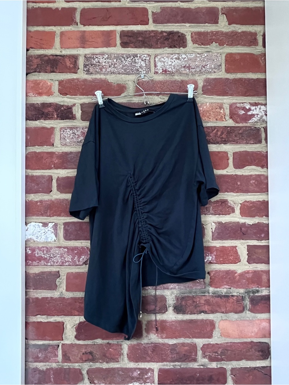 Hunter Green Ruched Drawstring Women's Top - CAARA (Anthropologie) XS